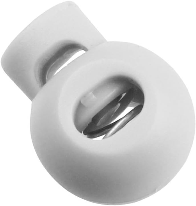Flyshop Spring Loaded Round Toggle Stop Cord Locks End 20 Pcs White 0.9" x 0.7"