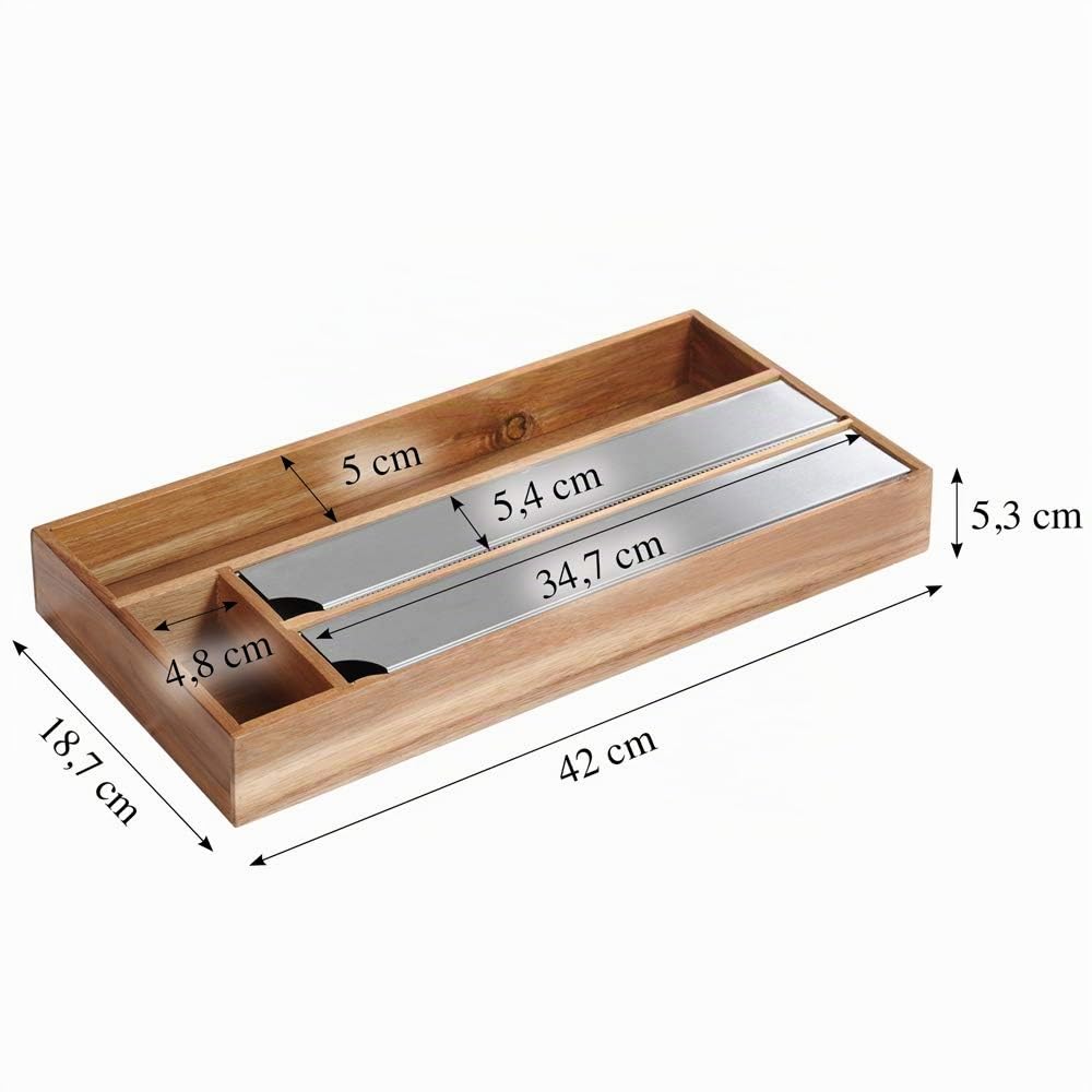 Kesper | Distributeur de film, Matériel: bois d'acacia, dimensions: 42 x 19 x 5,4 cm, couleur: marron | 28041 13