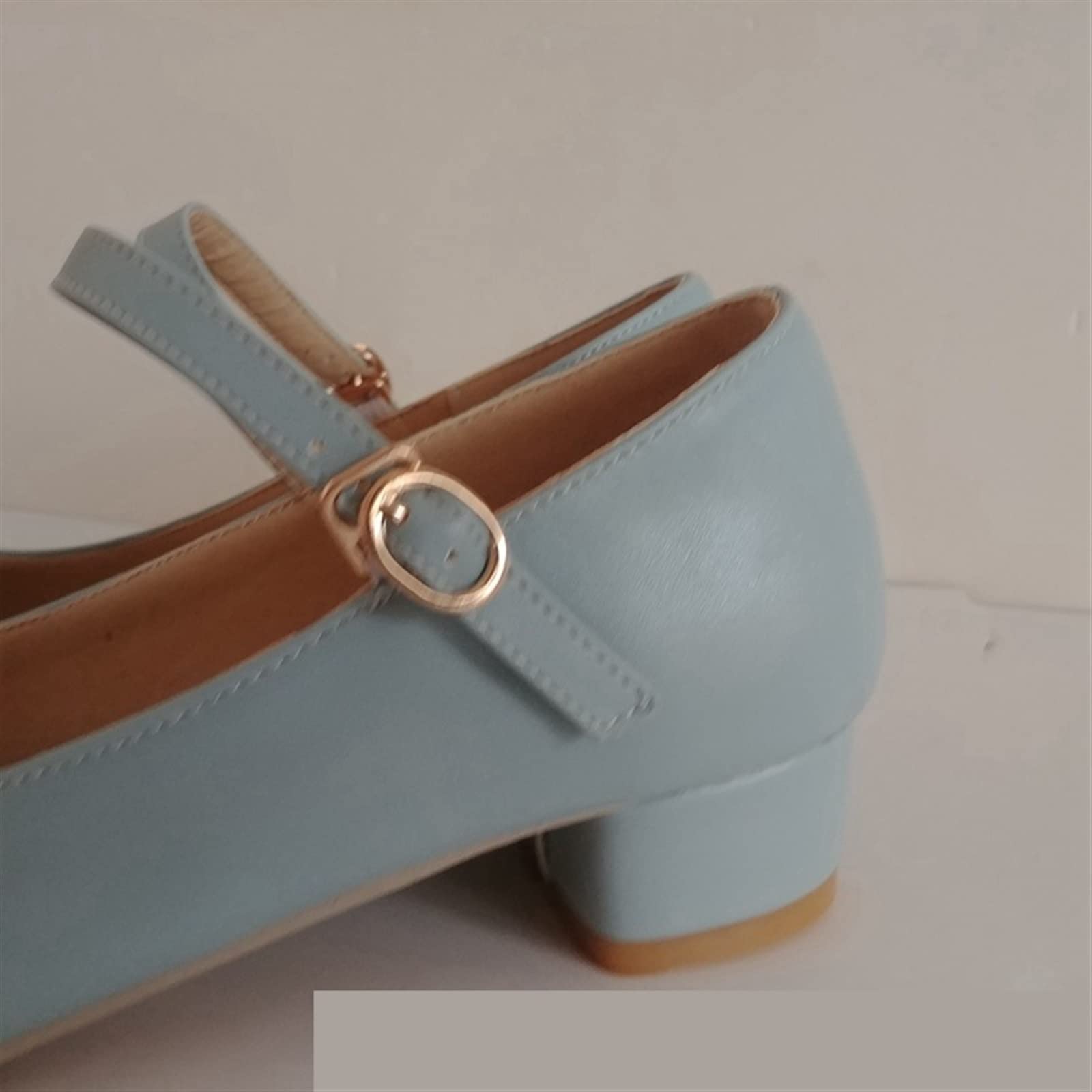 KKXXYQFC Buty damskie na płaskim obcasie Klamra Wiosna lato Buty damskie ły Pół obcasy Casual (Różowy, 3)