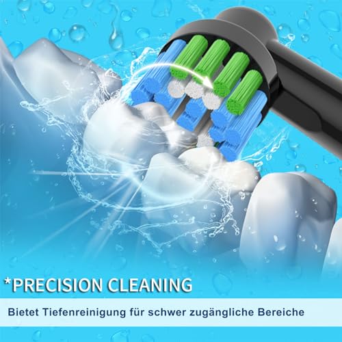 16 Stück Precision Clean Aufsteckbürsten Kompatibel mit Oral B Elektrische Zahnbürsten, Schwarz 2