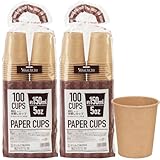 サンナップ 業務用 紙コップ オール未晒し ペーパーカップ 150ml 5オンス 100個入×2個セット 使い捨て まとめ買い C15100MZAW
