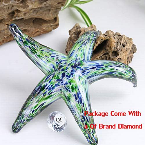 QFkris Hand Blown Glass Starfish Figurines, Glass Sea Life Animal Ornaments for Home Decor, Star Fish Paperweight for Office Deck, Gift for Mom Women - Image 6