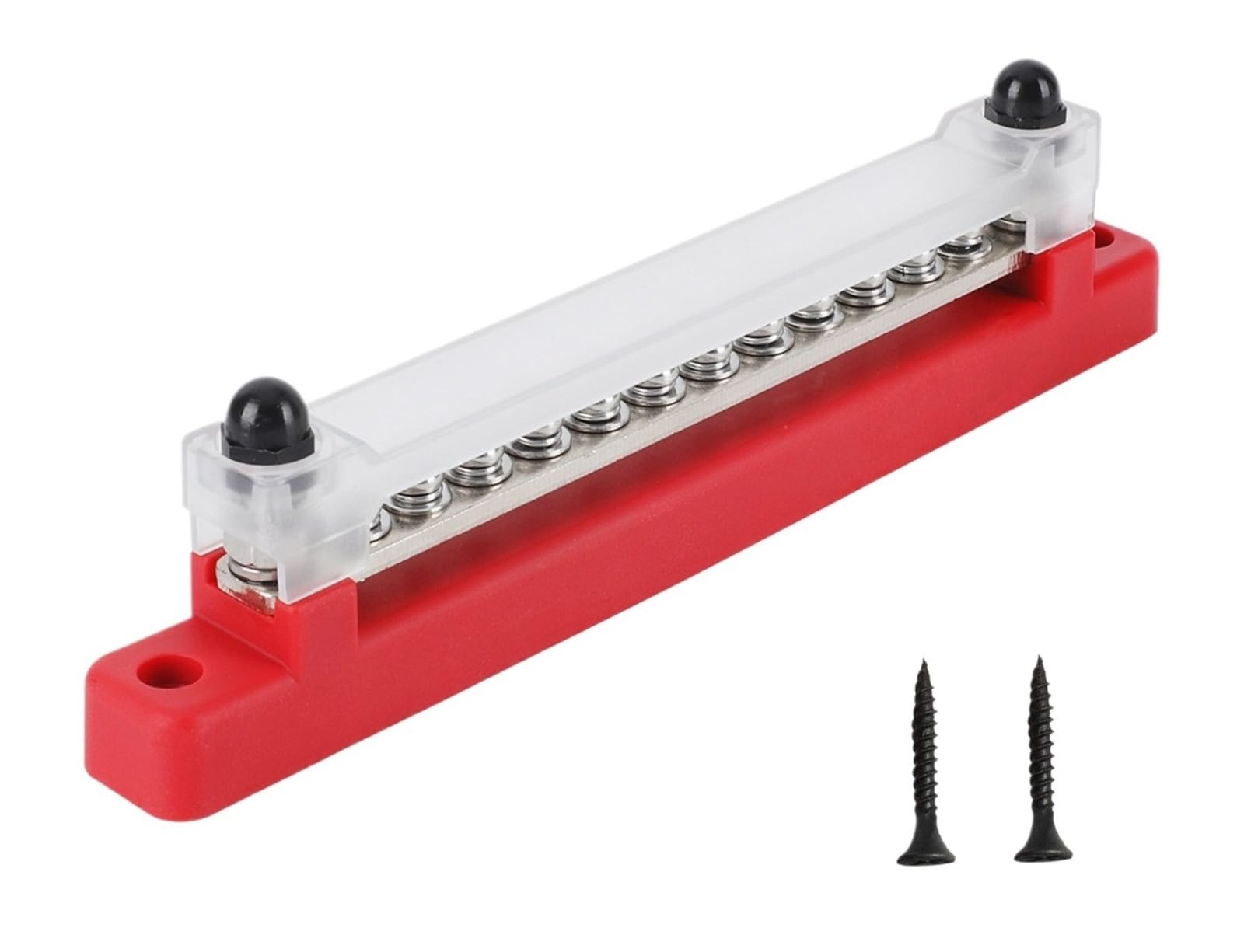 12 V Sammelschiene M6 Bolzen Stromverteilerblock, 150 A, elektrische Klemmleiste, Busschiene für LKW, Boot, Auto, Wohnmobil, Wohnwagen (rot)