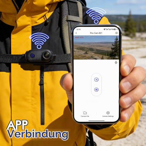 Yehtreh 2,7K Bodycam körperkamera,Action Cam Magnetanhänger,35g Graphit – Ansicht 3