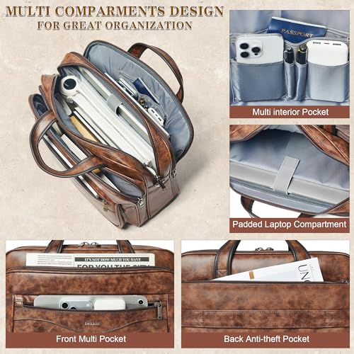 Image of Shrrie Vegan Leather Laptop Bag 17 to 17.3 Inch for Men and Women