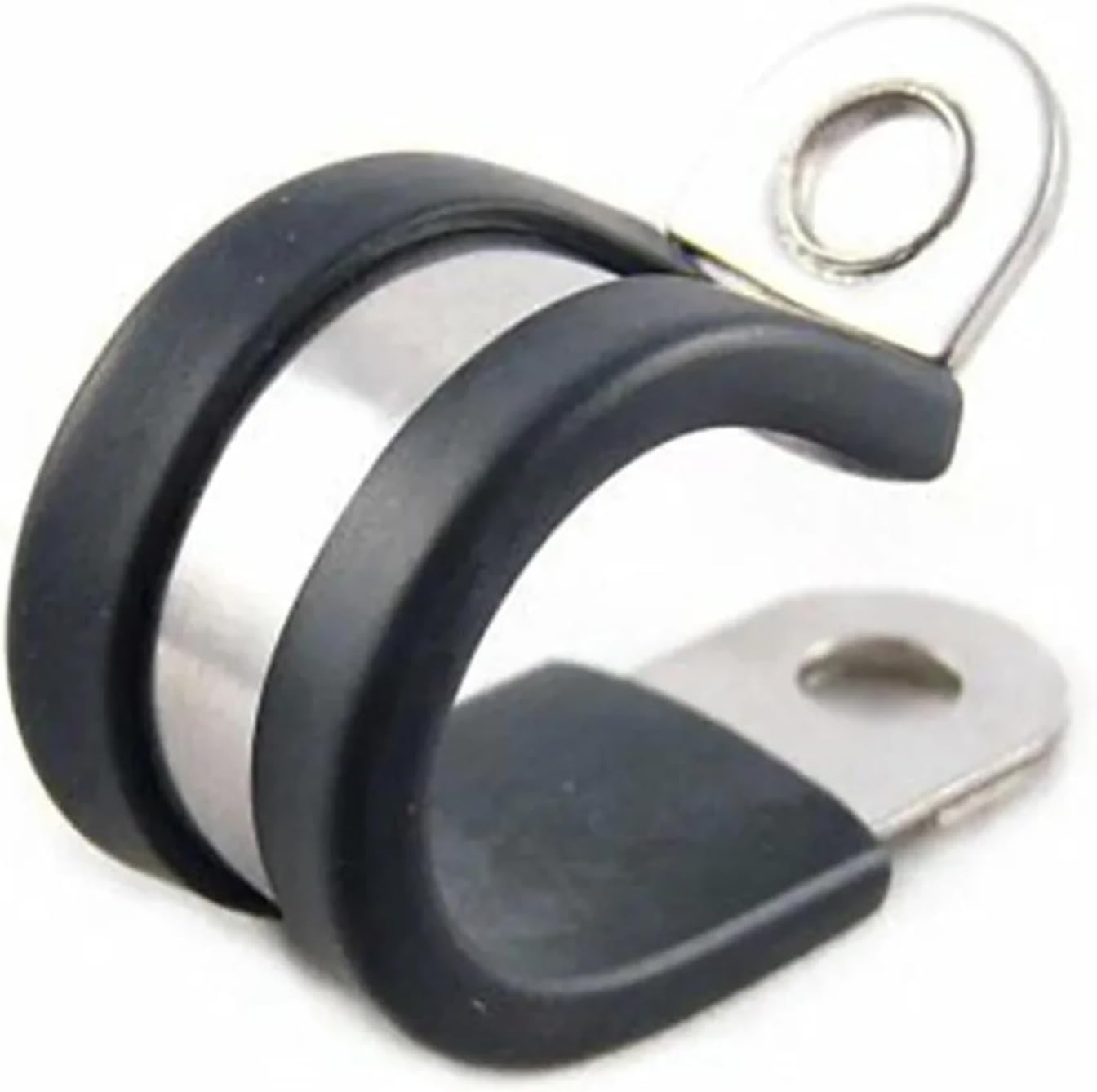 Clip a P in acciaio inox, con rivestimento in gomma, fascette per cavi, per hardware domestico