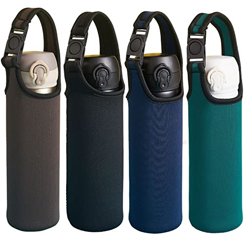 Hoshisea 4 Pieza Funda Térmica de Neopreno, Agua Botella Manga, Estuche para Botellas de Neopreno, para el Trabajo, el Gimnasio, los Viajes