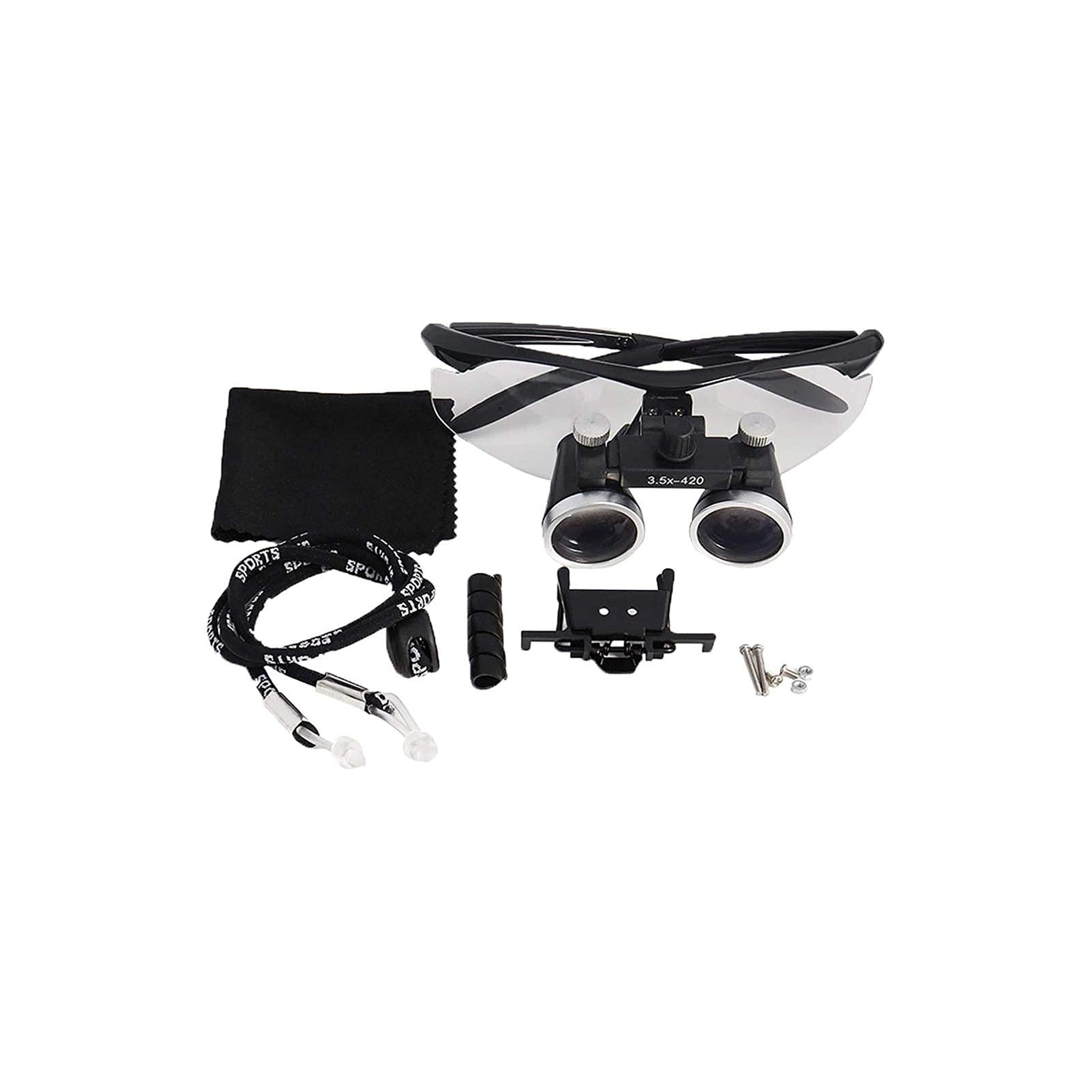 asdchZen Magnifying Glasses Dental Loupes,Head Mountlighted Magnifying Glasses, Operation Loupe Dental Loupes Binocular Magnifier 2.5X / 3.5X Magnification,3.5X For Hobbies,Reading,Jew