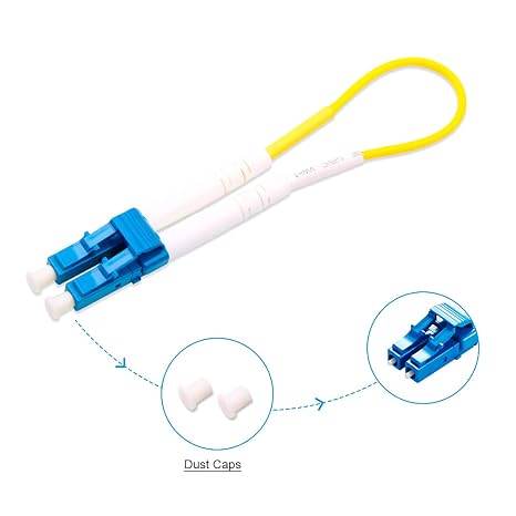 ipolex Fiber Optic Loopback Cable, OS2 LC Singlemode(9/125m) Fiber Loopback Testers Connectors Adapter for Self-Testing SFP Modules or Network Equipment