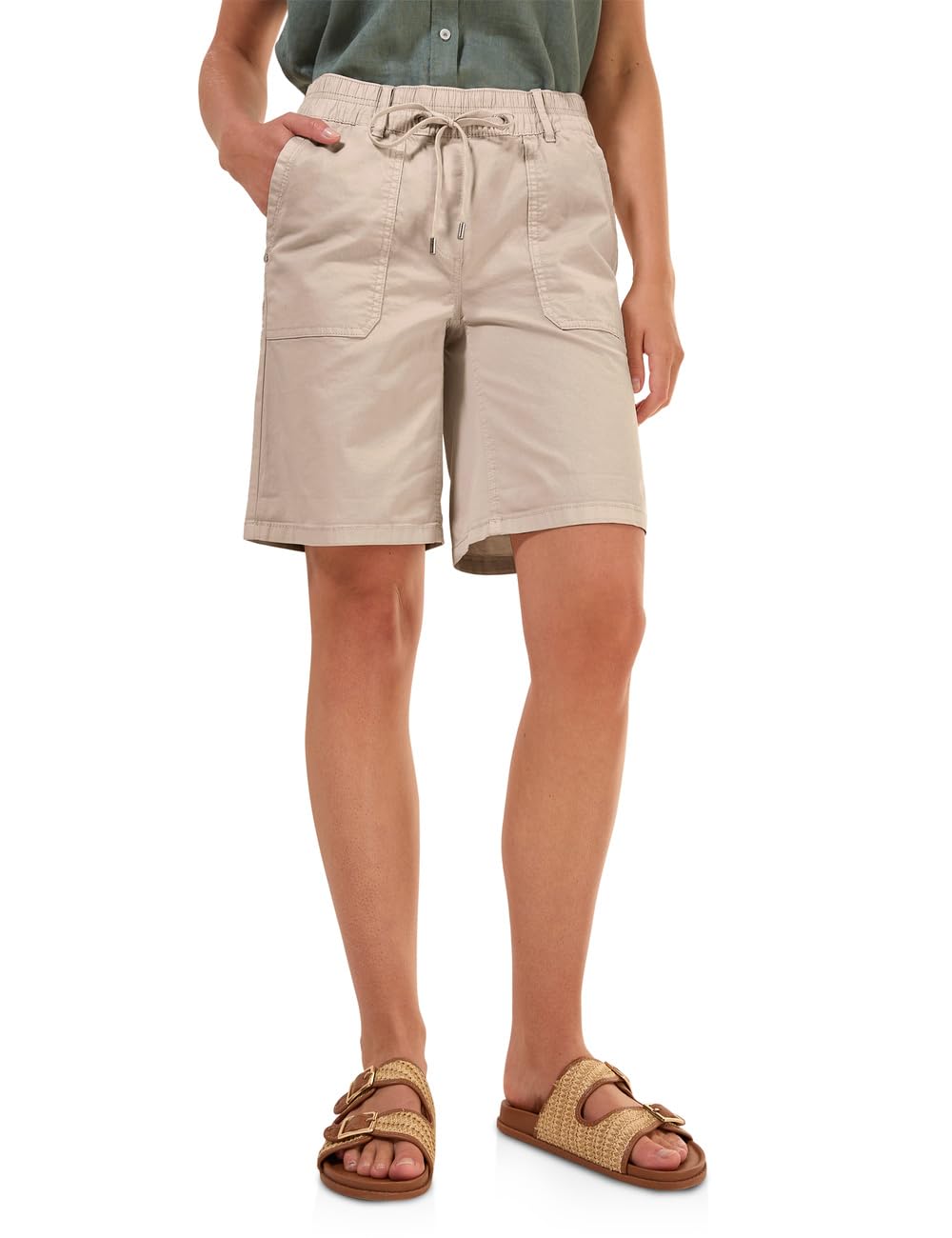 Cecil Damen Twill Shorts im Washed-Look