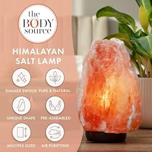 Himalayan Salt Lamp 8-10 inches (7-11Ib), Includes Lamp Dimmer Switch and Night Light - All Natural Salt Lamp with Handcrafted Wooden Base and Salt Lamp Light Bulb Replacement Himalayan Salt Lamp 8 10 inches 7 11Ib Includes Lamp Dimmer Switch and Night Light All Natural Salt Lamp with Handcrafted Wooden Base and Salt Lamp Light Bulb Replacement