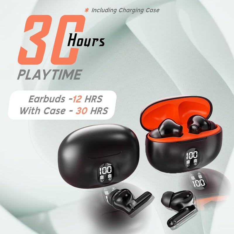 Image of in-Ear True Wireless Earbuds for One-Plus Nord 3 5G Mobile Earbuds with Mic 2r, 12.4mm Drivers, Playback:Upto 48hr case,4-Mic Design, IP55 Rating, TWS Ear Buds with mic (BDSBTS53)