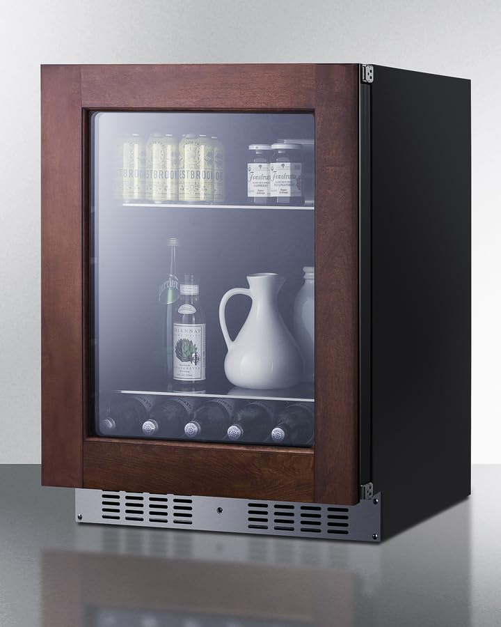 Summit 24" Refrigerator, 4.63 cu.ft. Capacity, Built-In Beverage Center, ADA Compliant, Glass Door, Panel Ready* - AL57GPNRLHD *Panel Not Included (Left Handed Door Swing) - View 2 | Fridge.com