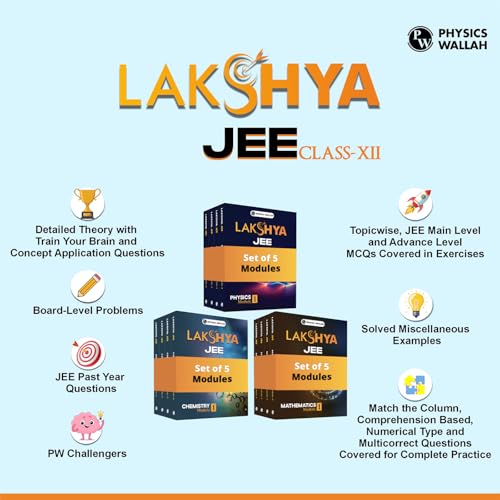 Image of PW Lakshya For JEE Main & Advanced Class 12 Physics, Chemistry and Mathematics Modules with Solutions Combo Set of 15 Books (2025 Edition) [Paperback] PW