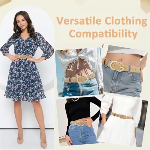 Image of PALAY Waist Belt for Women Dresses, Brown Black Belts for Women, Fashion Belts for Jeans, PU Leather Gold Buckle Ladies Belt for Woman Jeans Dress Trousers (Fit Waist 70-90cm)