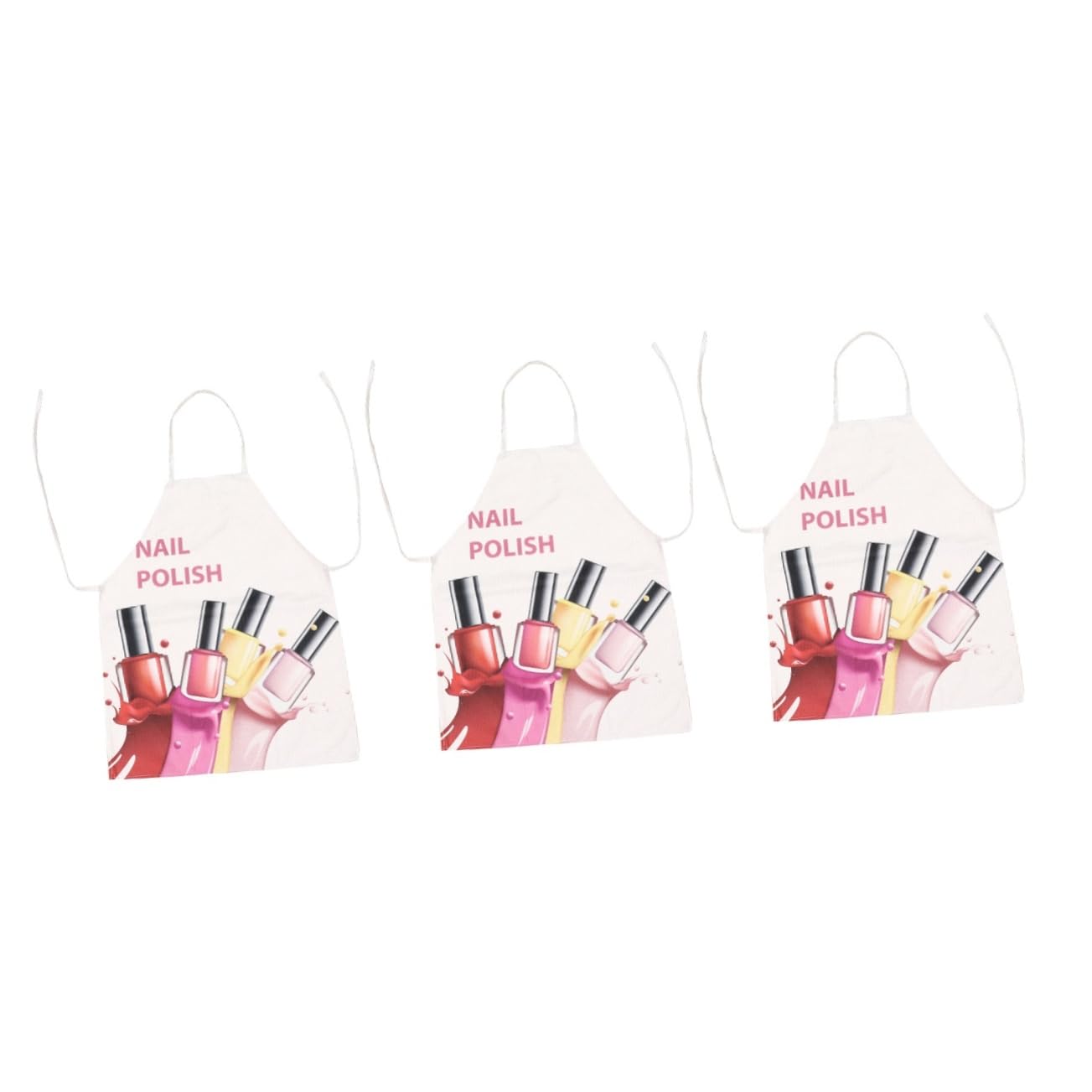 MAGICLULU Delantal De Cocina Esencial De 3 Piezas Con Estampado De Uñas Para Mujer De Algodón Y Lino Versátil Para La Limpieza De La Cocina Del Restaurante Y La Mamá.