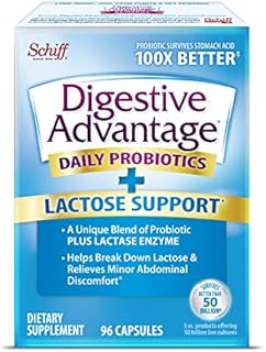 Digestive Advantage Lactose Defense with Lactase Enzymes & Probiotics For Digestive Health, Support for Breaking Down Lactose, Minor Abdominal Discomfort & Gut Health, 96ct Capsules