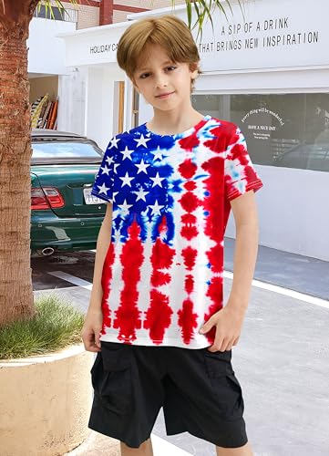Image of Boys Tie Dye Shirt Size 4-14 Hippies Senior Rainbow Tees T Shirts for Kids | Tees T shirts for Kids