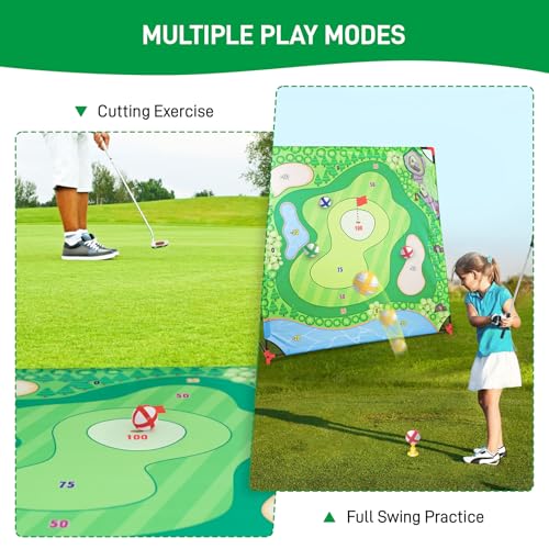 Golf Chipping Game with Stand, Upgrade 54"x 54" Golf Hitting Mat and Practice Set with Sticky Balls Perfect for Backyard Indoor Outdoor Family Battle Game, Christmas Ideal Gifts for Kids Adults (A) — view 4