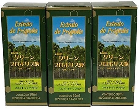 Green Propolis Solution 1.0 fl oz 30 ml, Set of 3 with Dropper Cap