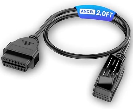 ANCEL OBD2 Scanner Extension Cable 2ft/0.65m, 16 Pin OBD 2 OBDII Car Scan Tool Male to Female Extender Cord Adapter for All OBD2 Vehicles