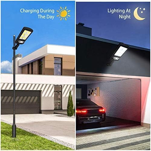 Miniatura 4 de Farolas solares LED para exteriores, paquete de 4 unidades de 120 luces LED con control remoto inalámbrico IP65, sensor de movimiento, luz de pared