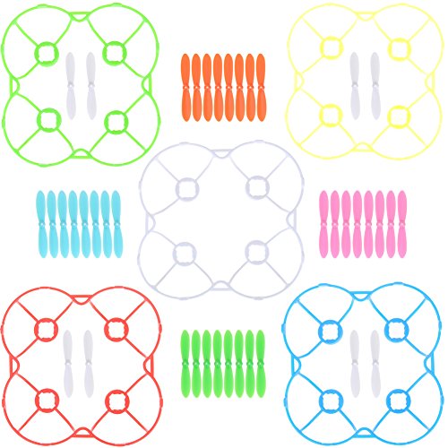 Toifucos Drone Hélices, 40pcs Propulsores con 5 Blades Cubierta 5 Color para Cheerson CX-10 Piezas de repuesto compatibles