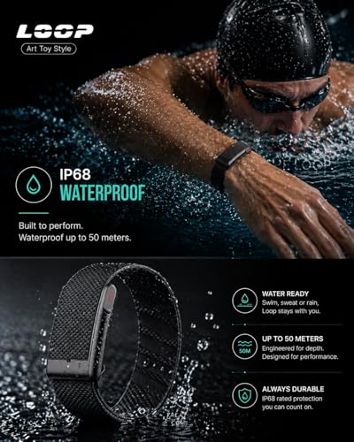 Image of Loop Smart Fitness Band with Heart Rate, SpO2, Body Temperature, HRV Analysis, 30+ Sports Modes, Sleep and Stress Monitor, 7 Days Battery, for Subscription Free (Black)