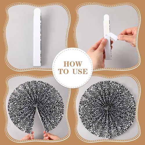 Image of Thenshop 12 Pcs Composition Notebook Hanging Paper Fans Classroom Decoration Round Paper Fans Ceiling Hanging Composition Themed Decor for Classroom Office School Graduation Party