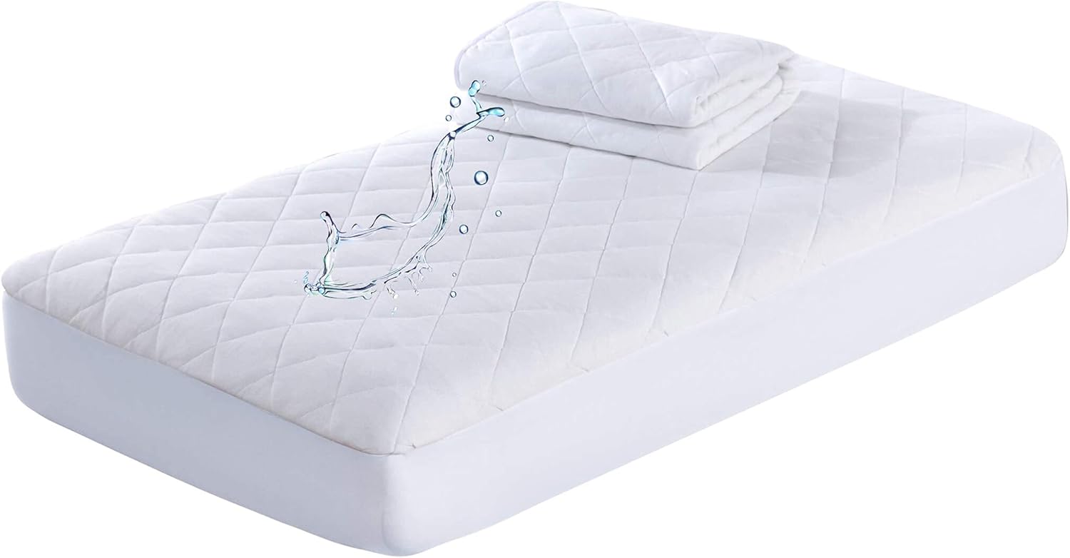 Extra Plush Waterproof Crib Mattress Protector Pad for Baby Toddler Bed Nursery Bedding Quilted Fitted Cotton Crib Mattress Cover Sheet - 2 Pack 28 x 52 x 8 : Baby