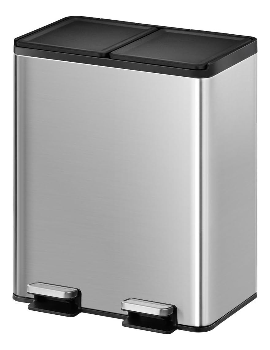 EKO Essential Cubo de Basura Reciclaje Cocina 20 L + 20 L con Pedal