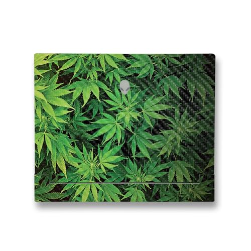 Image of MightySkins Carbon Fiber Skin Compatible with Alienware X14 R2 (2023) Full Wrap Kit - Weed | Protective, Durable Textured Carbon Fiber Finish | Easy to Apply & Change Styles | Made in The USA