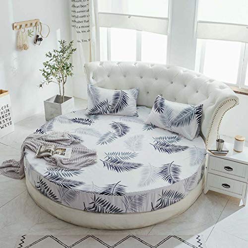 Drap housse extensible rond anti-plis pour grand matelas circulaire 2m