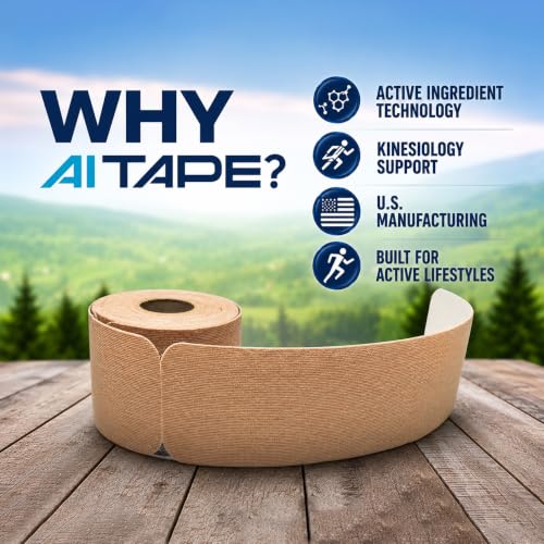 Image of AI Tape Numbing + Pain Relief - 4% Lidocaine Kinesiology Tape Precut Strips | Elastic Sports Muscle Tape for Back, Shoulder, Knee & Recovery