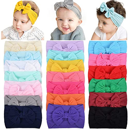 Bandeaux bébé fille nœud nylon serre tête élastique nourrisson lot de 20 - 2