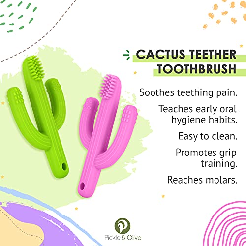 Baby Cactus Teether - Infant Training Toothbrush (Green) #TOP6