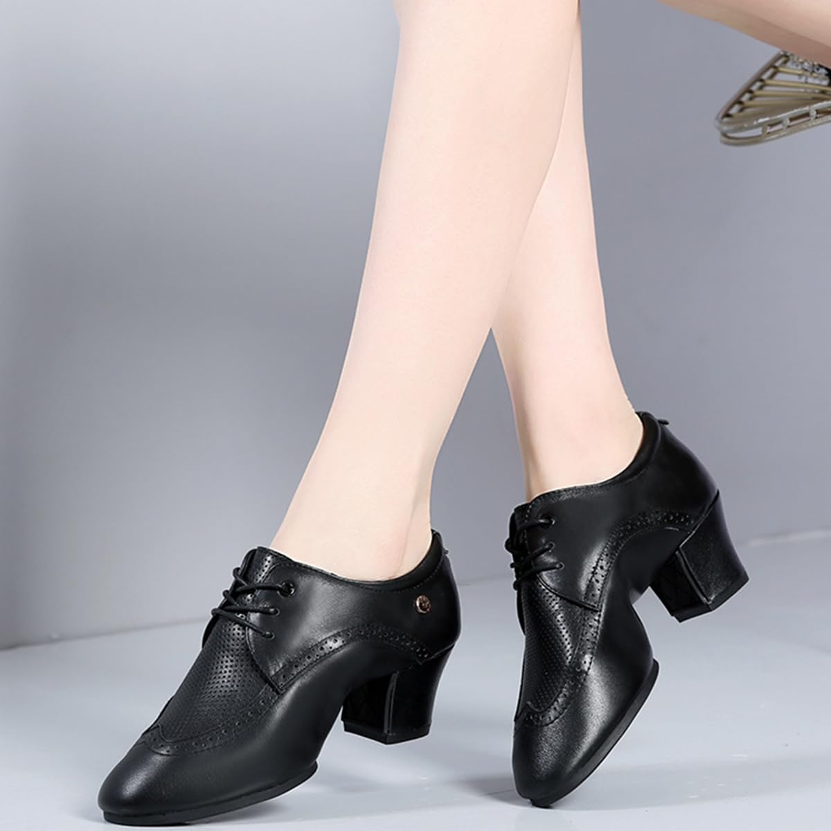 Mujer Zapatos de Baile Latino Tacón 5cm Salón Cerrados Zapatos de Baile Salsa Bachata Tango para Principiantes Profesores de Danza