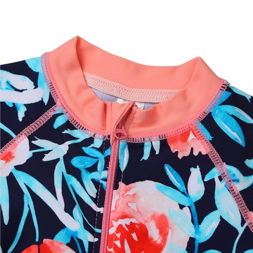 Image of HUAANIUE Toddler Girl Swimsuit Long Sleeve UPF50+ Sun Protection