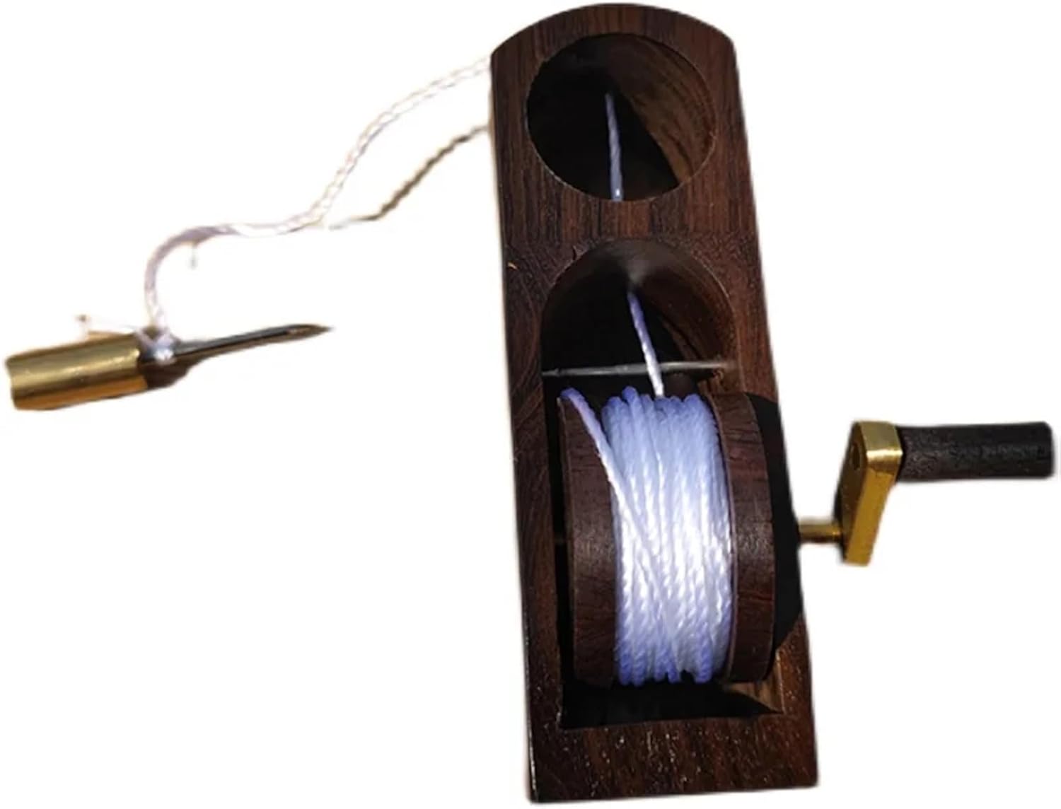 Ebony Ink Line Maker for Woodworking Hand Crank Ebony Marking Gauge with 6.7m Cotton Thread Ink Fountain Carpenter Tools