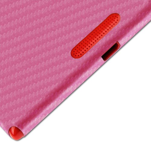 Skinomi Pink Carbon Fiber Full Body Skin Compatible With Nokia Lumia 1520 (Full Coverage) Techskin With Anti-Bubble Clear Film Screen Protector #TOP6