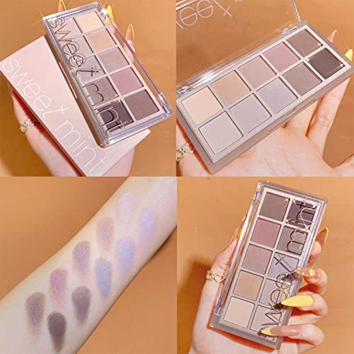 Eyeshadow Palette, 10 Colors Nude Eyeshadow Palette Smooth Matte Eye Makeup Palette,High Pigmented, Naturing-Looking, Ultra-Blendable,Long Lasting High ​Pigment Nude Matte Eyeshadow With 6 Eyeshadow Brush (04#) #TOP4