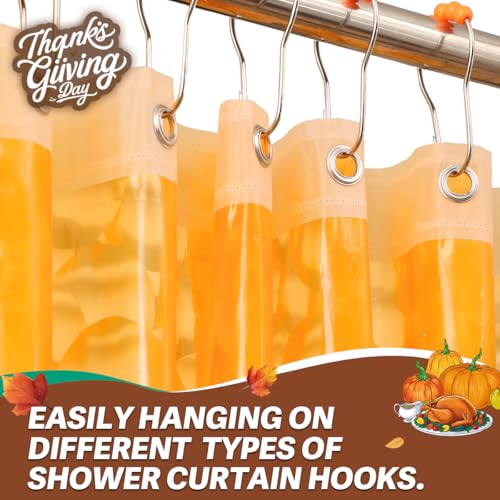 Ga-Geetopia Orange 3D EVA Plastic Shower Curtain Liner - Premium Light Weight 72" x 72" with Rustproof Metal Grommets and Weighted Magnet by Ga-Geetopia - Image 3