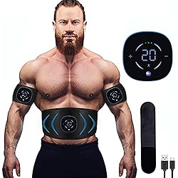 Maquina Electrica Para Abdominales EMS Electroestimulador Muscular Abdominales, 10 Modos, 20 Niveles Diferentes para, Electroestimulacion Estimulación ABS Trainer para Abdomen/Brazo/Piernas/Cintur
