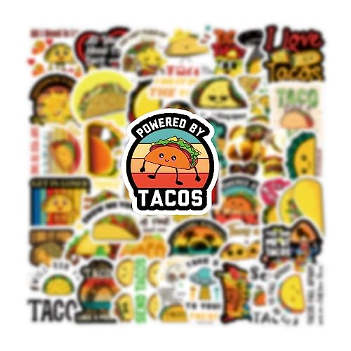 Calcomanías de taco mexicano impermeables de vinilo estético para portátil pack de 62 5