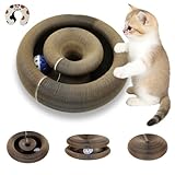 Magic Organ Cat Scratcher Toy, Foldable & Reversible Accordion Kitty Toy with Bell Ball, Interactive Cardboard Scratching Board Scratcher Pad for Indoor Cats (1 Pack)