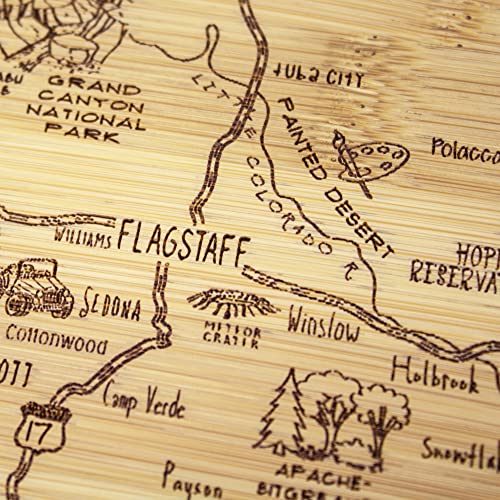 Image of Totally Bamboo A Slice of Life Arizona Engraved Map Cutting Board