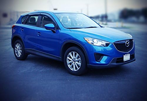 WellVisors Window Visors Wind Deflectors Compatible with Mazda 2013-2016 CX-5 with Black Trim Rain Guards 3-847MZ011