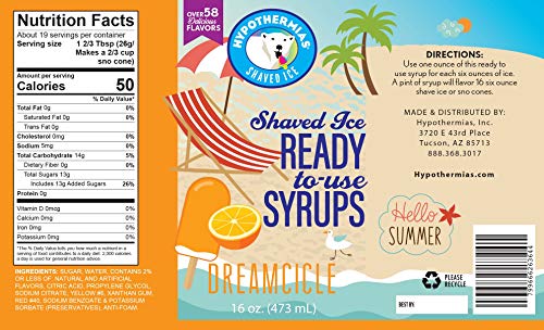 Hawaiian Shaved Ice or Snow Cone Syrups, 3 Pack, Pints, Multiple Flavors, 48 Fl. Oz