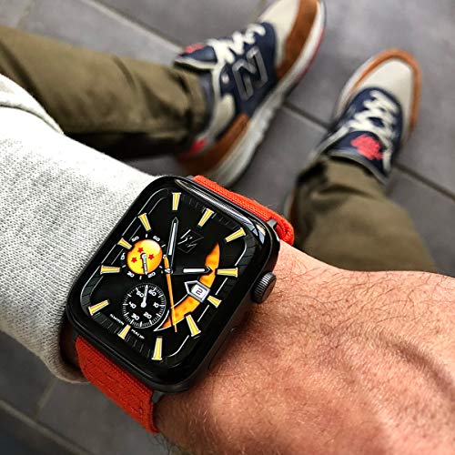 Archer Watch Straps - Canvas Watch Bands for Apple Watch (Tangelo Orange, Gray, 38/40mm) - Thumbnail 6