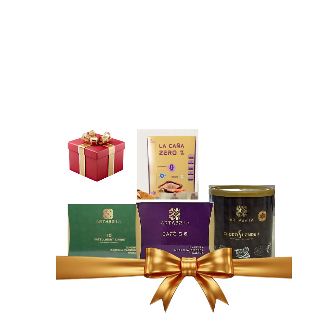 Pack Adelgazante Artabria, Caña Zero Endulzante Natural + Café 5.0 + ChocoSlender + Bebida Inteligente | Incluye Regalo de Cortesía | Kit Control de Peso